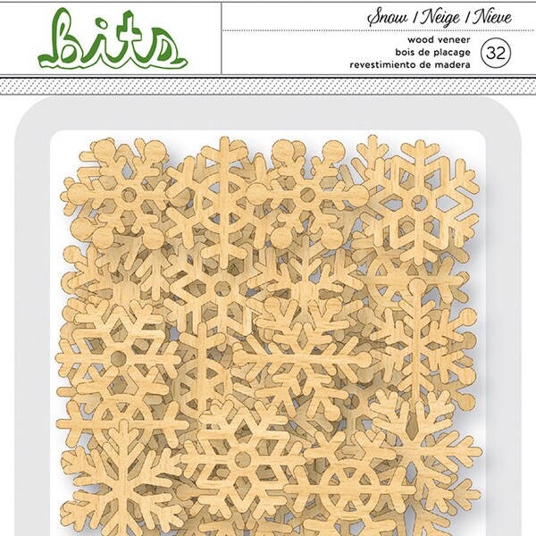 American Crafts Be Merry Collection Wood Veneer Snowflake Shapes - New Christmas Release 2014