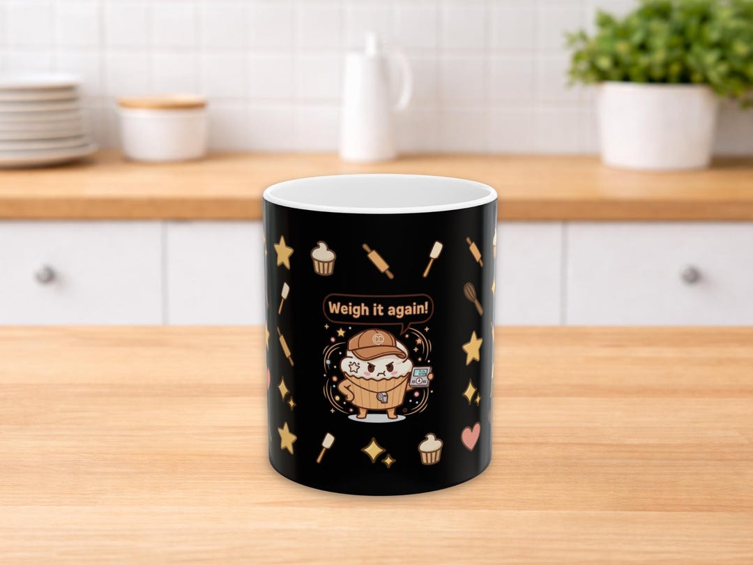 Problem Baker Coffee Funny Baker Coffee Mug β Weigh It Again, Black Ceramic - Etsy