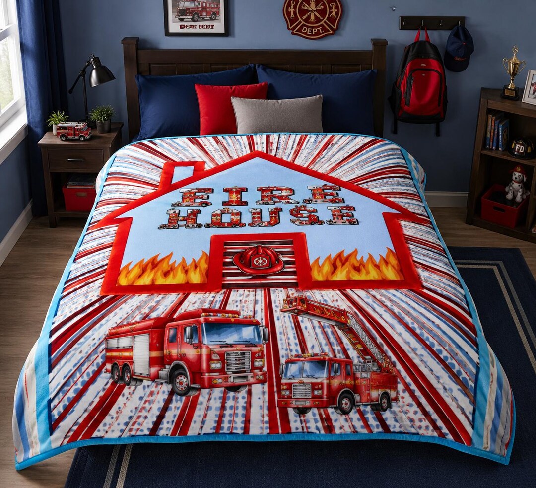 Fireman Throw Fireman Firehouse Minky Fleece Blanket, Oversized Cozy Throw (78x90) - Etsy