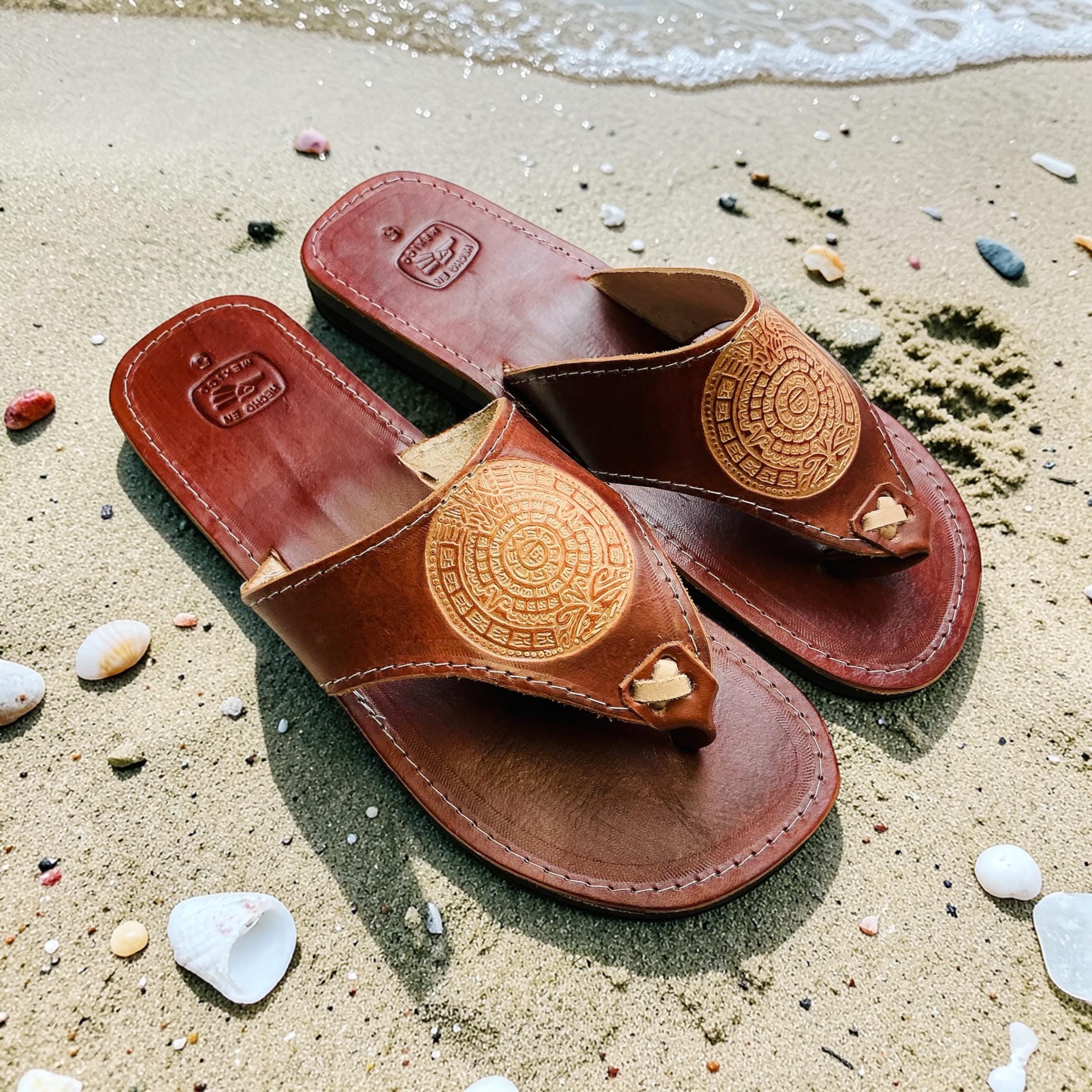 Aztec Calendar Women’s Leather Tooled Huarache Sandal Boho Summer ...