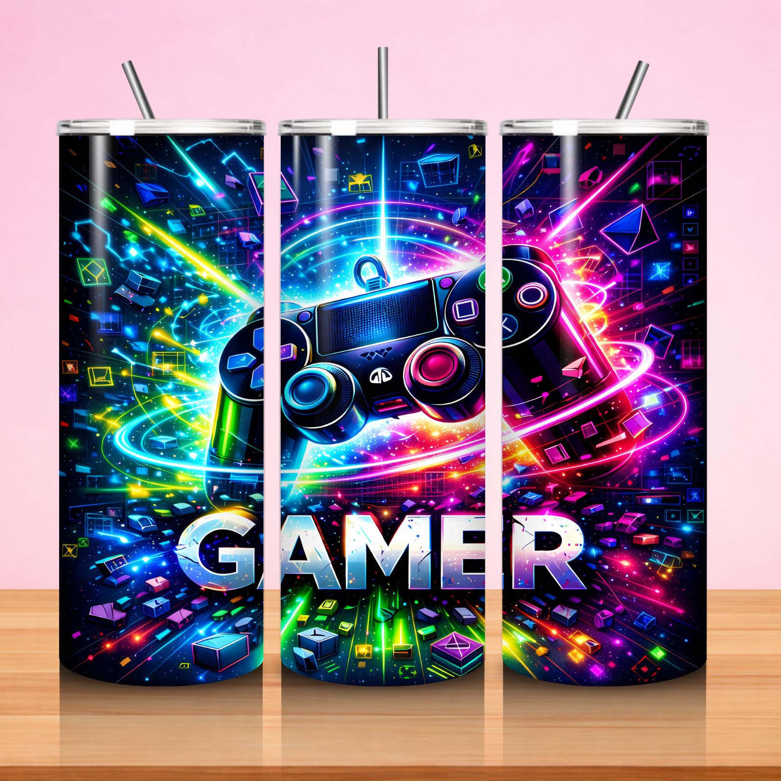 15+ Gamer Tumbler Wrap Bundle, 3D Game Controller Tumbler Wrap, 20oz ...
