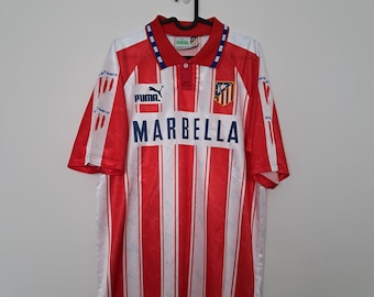 Atletico Madrid Home Jersey Shirt 94/95 No.14 Simeone Size XL