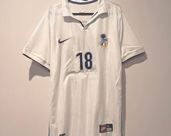 Italy National Away Jersey Shirt 1998 World Cup No.18 Baggio Size