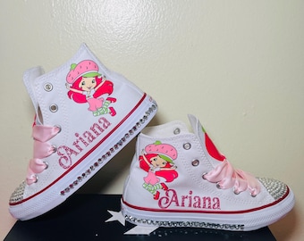 Custom Strawberry Shortcake Inspired Sneakers – Personalized Kids Shoes