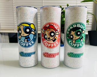 Powerpuff Girls Tumbler | Personalized Coffee Cup (20oz Skinny)