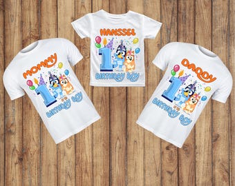 Blue Dog Birthday Family Shirts – Matching Party Outfit
