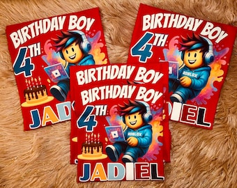 Personalized Roblox Birthday Boy Shirt – Gamer Party Tee