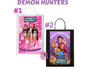 Personalized 15ct Demon Hunters Party Favor Bags | Anime Birthday