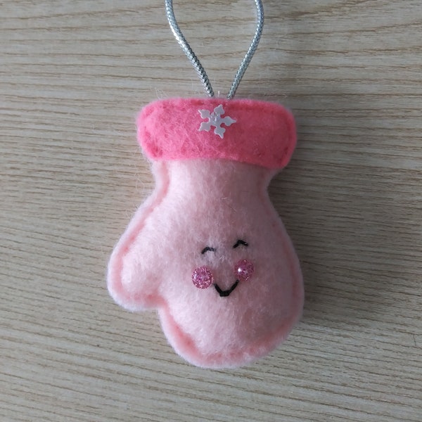 Handmade Felt MITTEN  Ornament 2 3/4"h x 2"w