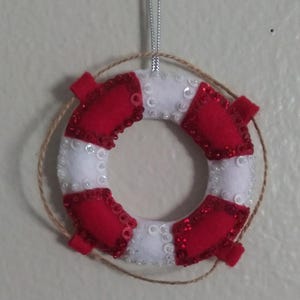 Handmade Bucilla Felt and Sequin REINDEER Ornament 4 x 4 1/2&quot;