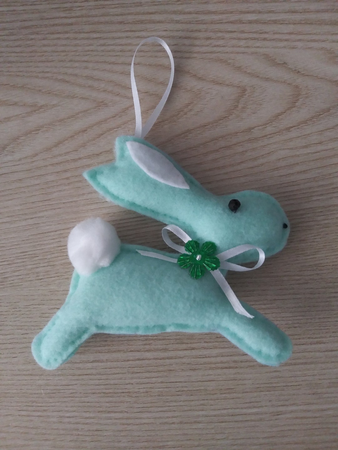 Handmade Felt MINT GREEN BUNNY Ornament 4"h X 4"w - Etsy