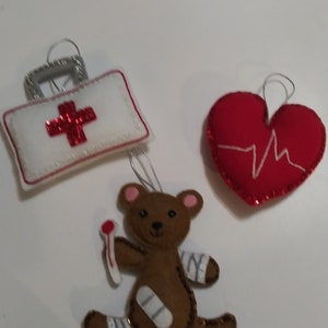 Bucilla set of 3 Caring Nurse  Ornaments Finished 4 1/2&quot;-5 1/2&quot;
