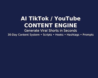 AI TikTok & YouTube Inhaltsmaschine | Virales Short-Form Content System | Social Media Vorlage | Digitaler Download