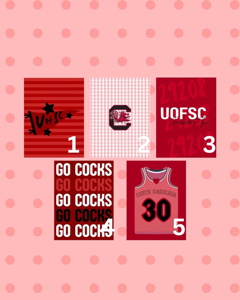 Uofsc Graphics Customizable College University Digital Download Poster Pack Kit ...