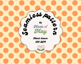 Orange Polka Dot Seamless Pattern | Retro Tonal Dots Digital Paper (Digital Download)