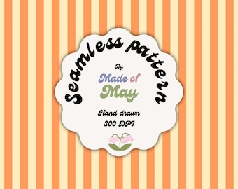 Yellow Orange Stripe Seamless Pattern | Retro Summer Stripes | Citrus Digital Paper