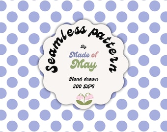 Blue Polka Dot Seamless Pattern | Hand-Drawn Fabric Repeat (Digital Download)