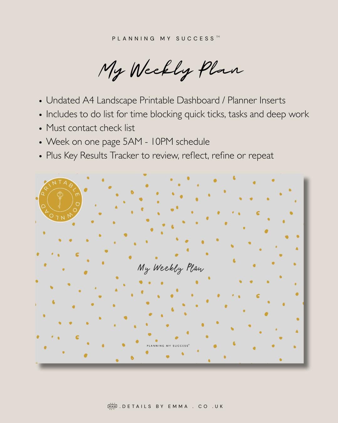 My Weekly Plan | Printable A4 Your Weekly Focus & Productivity Planner ...