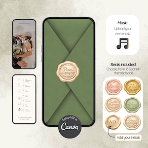 Spanish Wedding Invitation Video Template | Animated Save The Date | Editable Canva Invite (16:9)