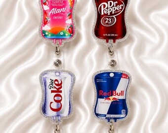 IV Bag Badge Reel | Glitter Acrylic Healthcare Worker Badge Holder | Night Shift Nurse Accessory