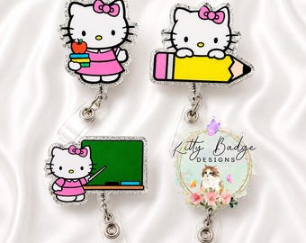 Teacher Kitty Inspired Badge Reel