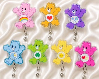 Cute Bear Inspired Glitter Badge Reel Collection – Retractable Acrylic ID Holder