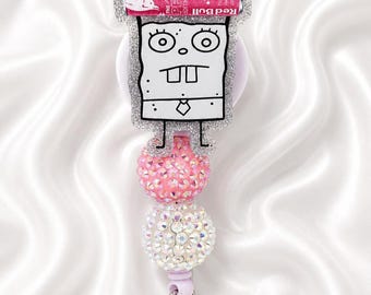 Funny Doodle Energy Drink Badge Reel | Glitter Cartoon Badge Holder | Cute Caffeine Lover Accessory | Doodle Energy Drink Badge Reel