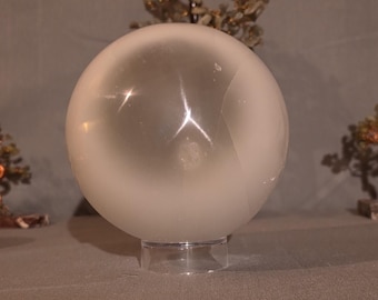 Selenite sphere and light stand