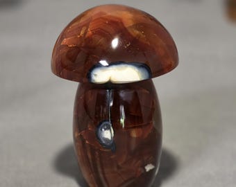 Carnelian and orca agate mushroom