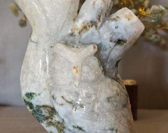 Moss agate owl