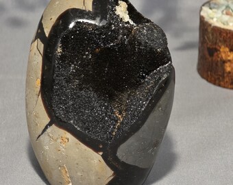 Septarian free-form, velvety and quartz