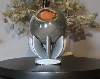 Polychrome jasper sphere and stand