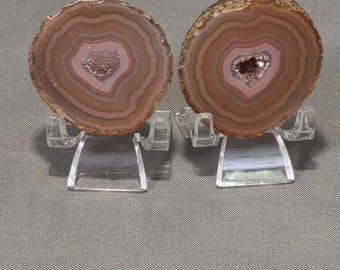 Zhanguo agate specimen geode  pair from China