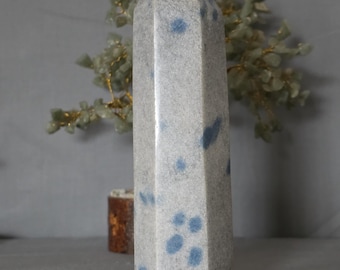 K2 Jasper Tower: Azurite Granite Crystal, 6.25"