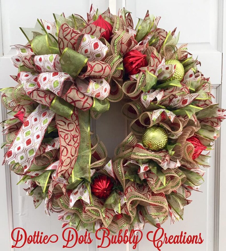 Christmas Wreath Jute Mesh Christmas Ornament Wreath Ornament Wreath,