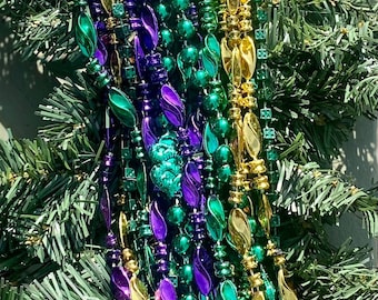Mardi Gras Beads, Mardi Gras, Decorative Beads, Purple, Gold, Green
