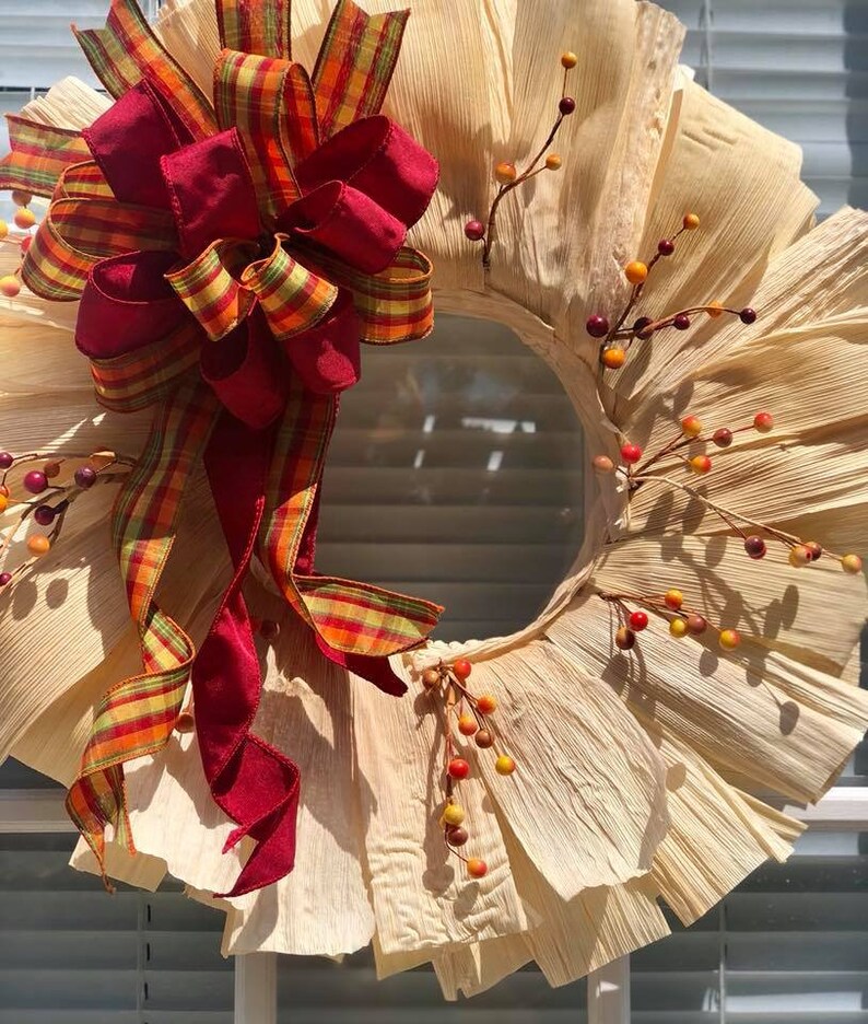 Corn Husk Wreath Husk Corn Husk Handmade Wreath Farm House Etsy
