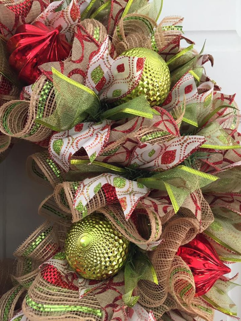 Christmas Wreath Jute Mesh Christmas Ornament Wreath Ornament Wreath,