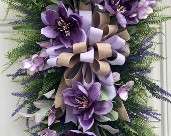 Purple & Lavender Magnolia Swag, Magnolia Swag, Magnolia Décor