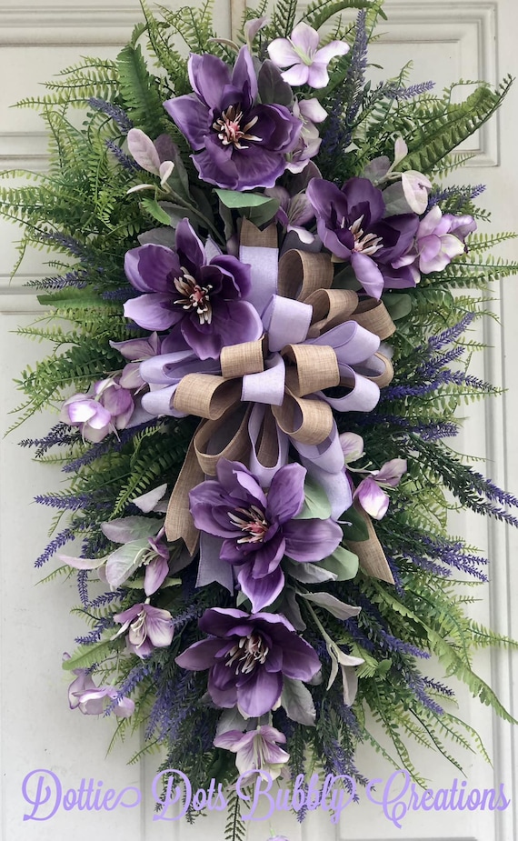 Purple & Lavender Magnolia Swag, Magnolia Swag, Magnolia Décor