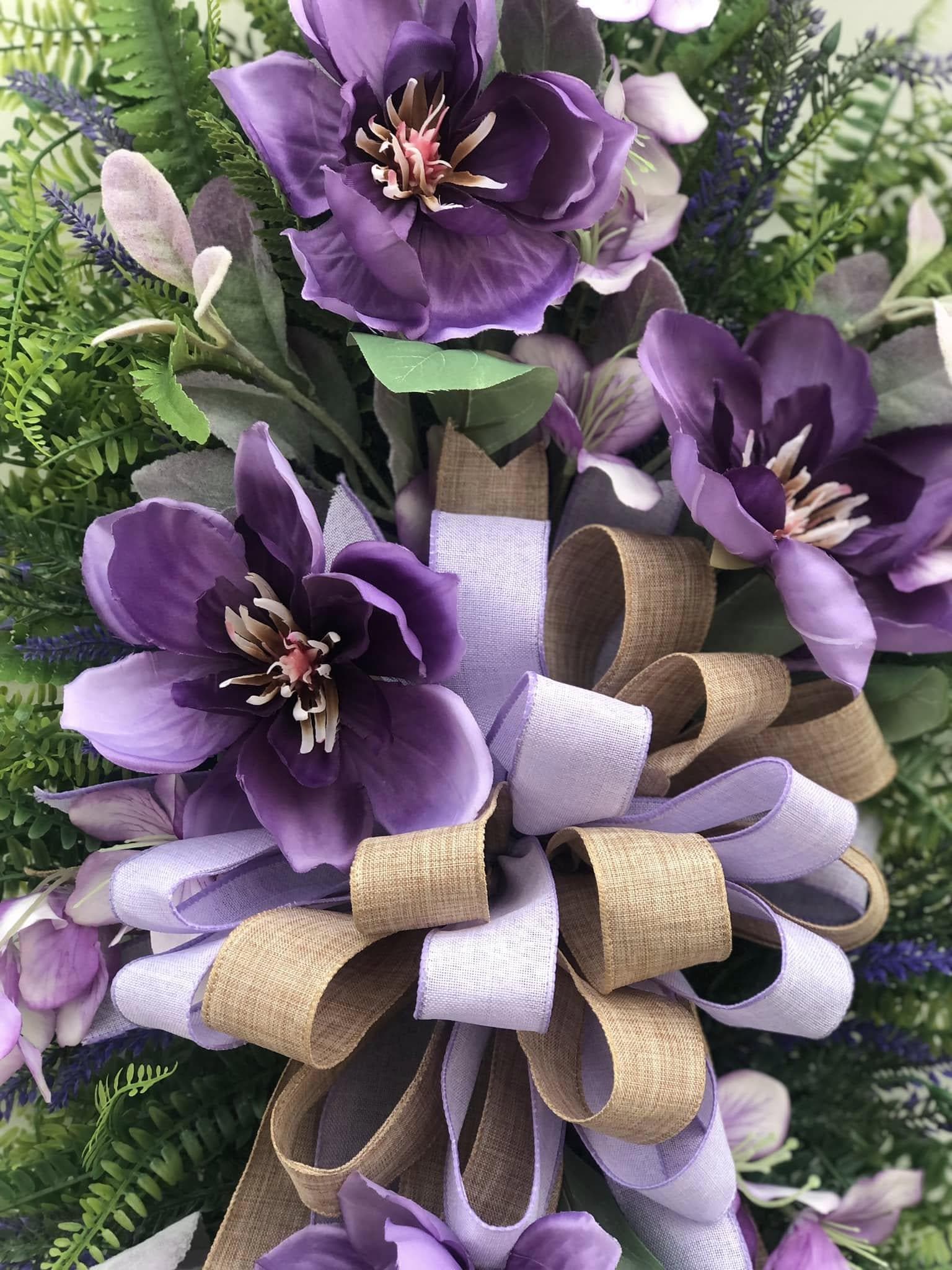 Purple & Lavender Magnolia Swag, Magnolia Swag, Magnolia Décor