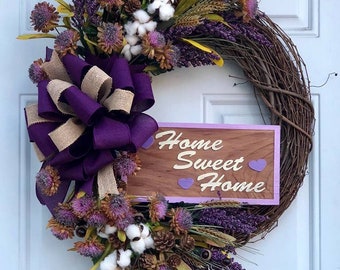 Home Sweet Home Everyday Spring/Easter Wreath, Spring Wreath, Easter Wreath, Everyday Wreath