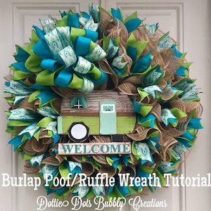 Burlap Wreath Poof/Ruffle Tutorial, Wreath Tutorial, DIY Wreath Tutorial, Tutorial