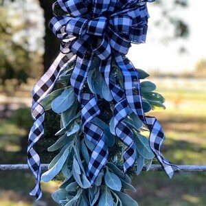 Lambs Ear Farmhouse Lamp Post Garland, Lamp Post Garland, Porch Rail Garland, Everyday Garland, Farmhouse decor, Farmhouse garland