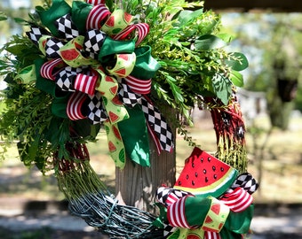 Summer Watermelon Grapevine wreath, Watermelon Wreath, Summer Wreath, Painted Grapevine Wreath