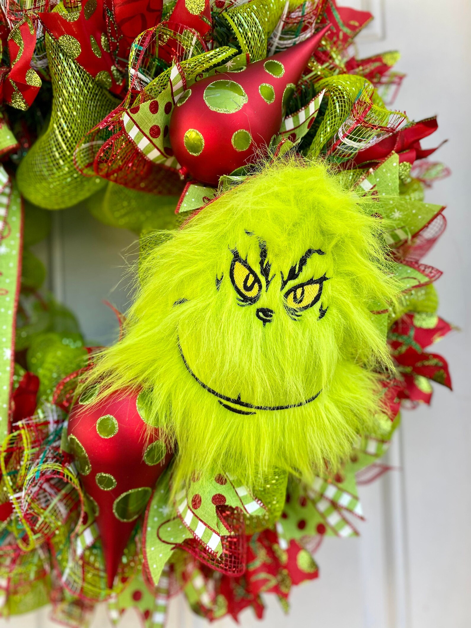Grinch Wreath Inspired Christmas Wreath Inspired Character Etsy