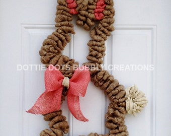 Burlap Easter Bunny Mesh Wreath