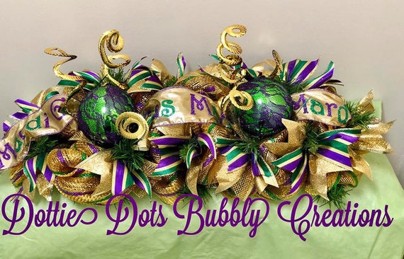 Mardi Gras Table Centerpiece Mardi Gras Decor Mardi Gras Etsy