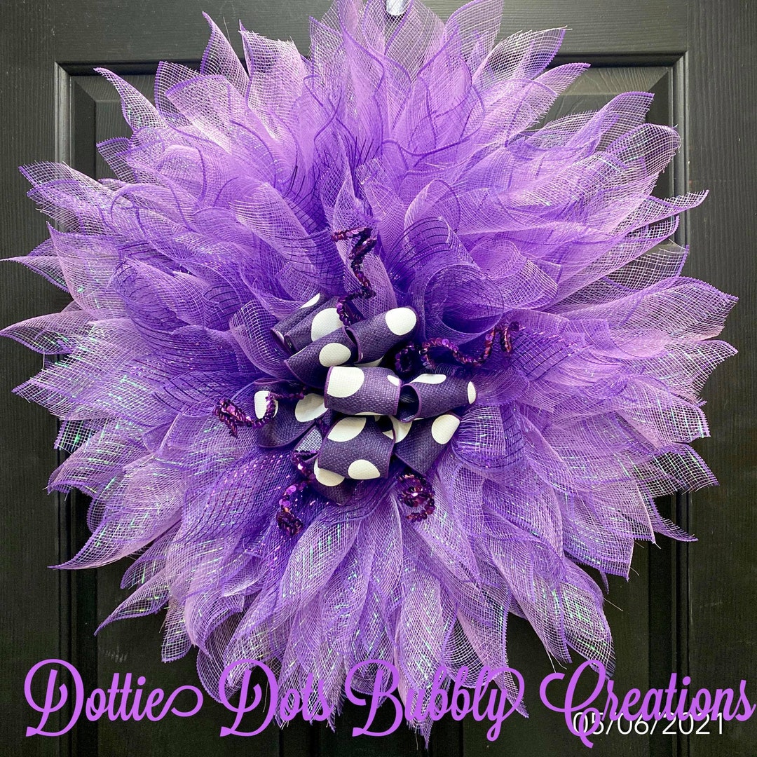 A Purple Mesh Flower, Purple Flower Mesh Flower Etsy