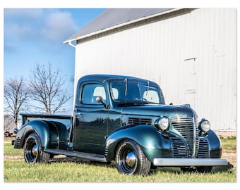 Stampa artistica di camion agricoli d'epoca / Fotografia di camion americani classici / Arte murale rustica per garage e uffici